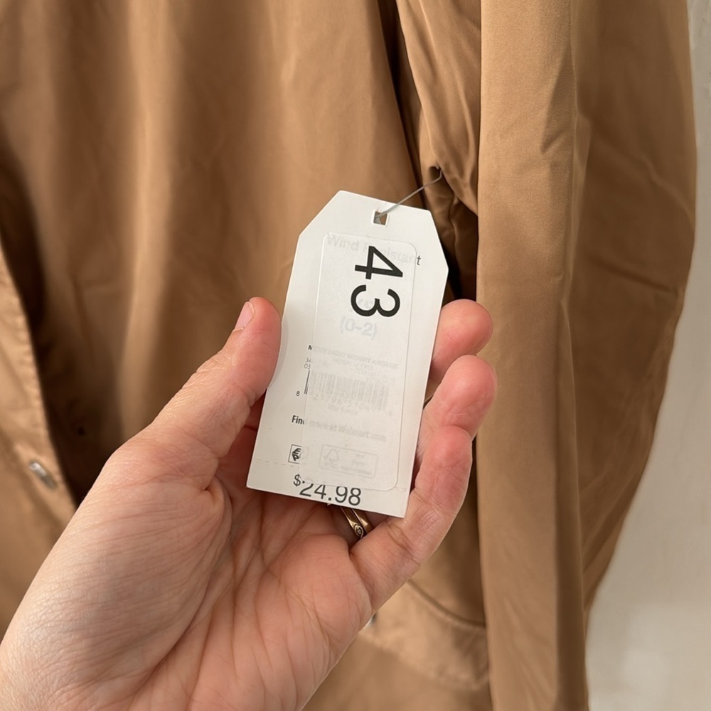 Time and Tru Tan Camel Brown Anorak Lightweight Jacket Hooded XS - Picture 4 of 6